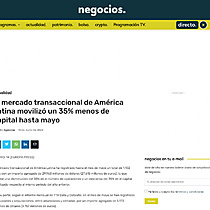 El mercado transaccional de Amrica Latina moviliz un 35% menos de capital hasta mayo